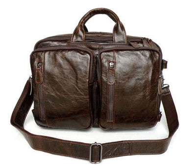 Multi-Function Genuine Leather Men's Backpack