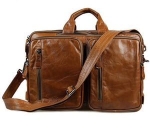 Multi-Function Genuine Leather Men's Backpack