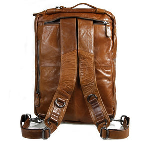 Multi-Function Genuine Leather Men's Backpack