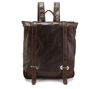 Oil Waxed Genuine Leather Travel Backpack