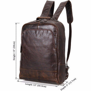 Real Leather Unisex Vintage Style Daily Backpack