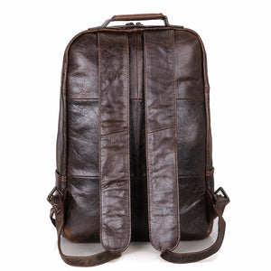 Real Leather Unisex Vintage Style Daily Backpack