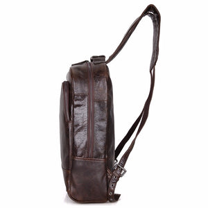 Real Leather Unisex Vintage Style Daily Backpack