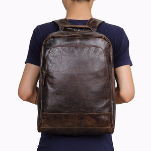 Real Leather Unisex Vintage Style Daily Backpack