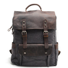 Load image into Gallery viewer, Canvas Genuine Leather Vintage Bagpack