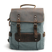 Load image into Gallery viewer, Canvas Genuine Leather Vintage Bagpack