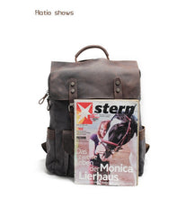 Load image into Gallery viewer, Canvas Genuine Leather Vintage Bagpack