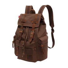 Load image into Gallery viewer, Canvas Backpac Vintage Canvas Leather Backpack Hiking Daypacks Computers Laptop