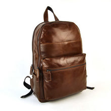 Load image into Gallery viewer, Men&#39;s Genuine Leather Backpack with USB Ear Plug Hole