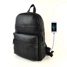 Load image into Gallery viewer, Men&#39;s Genuine Leather Backpack with USB Ear Plug Hole