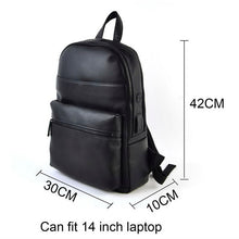 Load image into Gallery viewer, Men&#39;s Genuine Leather Backpack with USB Ear Plug Hole