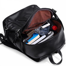 Load image into Gallery viewer, Fashion Waterproof Leather Backpack with USB Charging Port Tablet Bag Notebook Backpacks