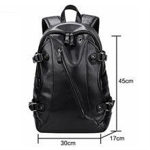 Load image into Gallery viewer, Fashion Waterproof Leather Backpack with USB Charging Port Tablet Bag Notebook Backpacks