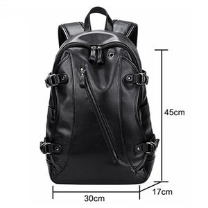 Fashion Waterproof Leather Backpack with USB Charging Port Tablet Bag Notebook Backpacks