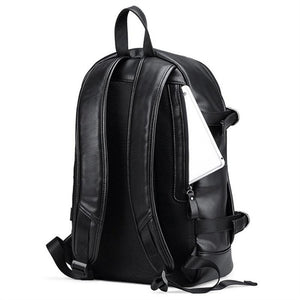 Fashion Waterproof Leather Backpack with USB Charging Port Tablet Bag Notebook Backpacks