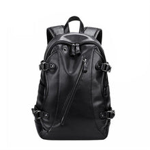 Load image into Gallery viewer, Fashion Waterproof Leather Backpack with USB Charging Port Tablet Bag Notebook Backpacks