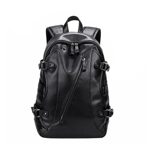 Fashion Waterproof Leather Backpack with USB Charging Port Tablet Bag Notebook Backpacks