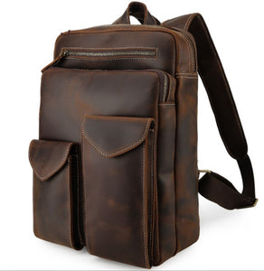 Genuine Leather Vintage Style Backpack