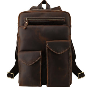 Genuine Leather Vintage Style Backpack