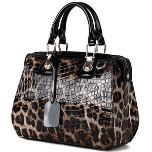 Leopard Pattern Genuine Leather Women's Handbags