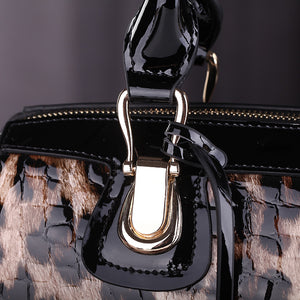 Leopard Pattern Genuine Leather Women's Handbags