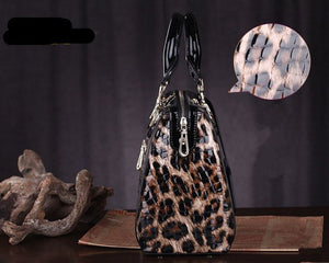 Leopard Pattern Genuine Leather Women's Handbags