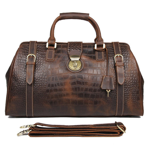 Vintage Genuine Cowhide Leather Travel Handbag