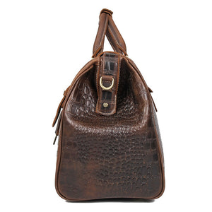 Vintage Genuine Cowhide Leather Travel Handbag