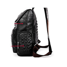 Load image into Gallery viewer, Crocodile pattern cowhide leather Backpack