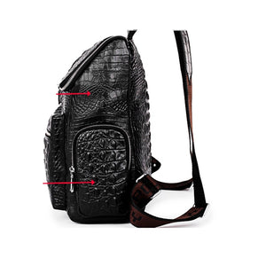 Crocodile pattern cowhide leather Backpack