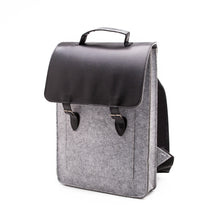 Load image into Gallery viewer, Felt and Vegan Leather Laptop Backpack - Light Grey